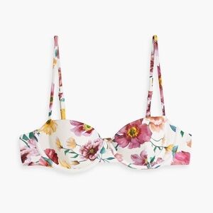 NWT Onia X Liberty Dalia Poppy Garden Lemon Multi Floral Bikini Swim Top Size XS